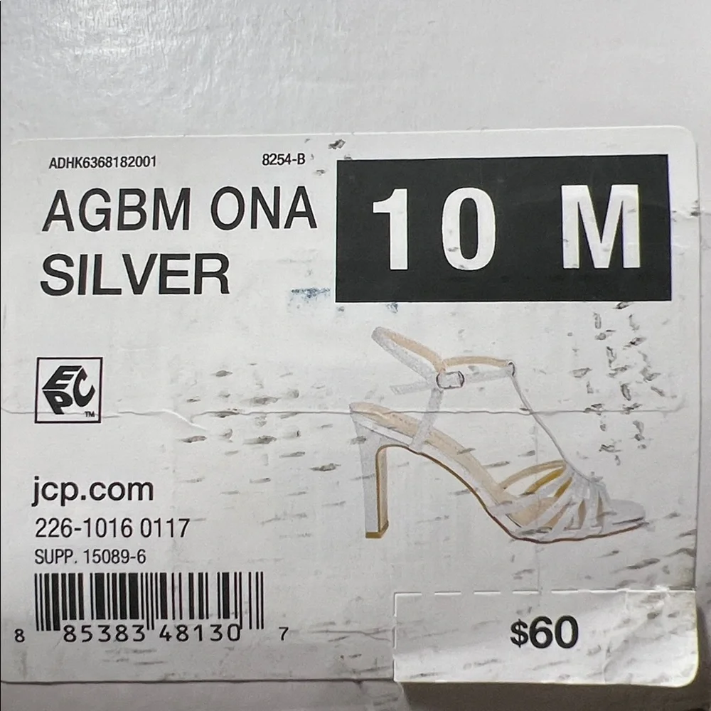 Badgley Mischka American Glamour Women’s ona straps heels Sandals silver size 10